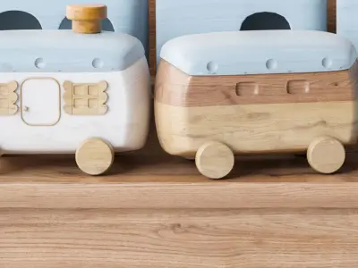 Wooden toy set 3D model