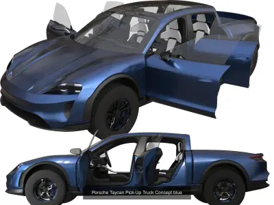 Porsche Taycan Pick-Up Truck 3D Model Pack