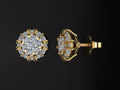 Diamond Earrings 3 3D print model
