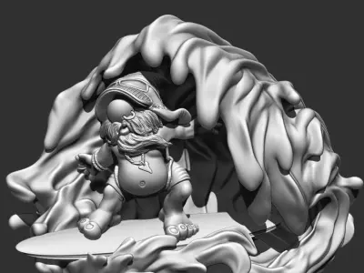 Surfing Gonk Gnarly Brad 3D print model