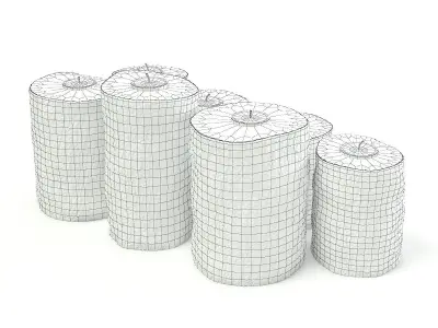 Wood Logs Candlesticks 3D model