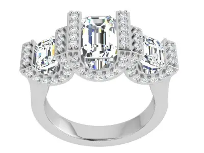 Emerald Diamond Ring 3943 3D print model