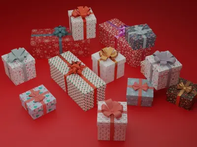 Gift Boxes Christmas 3D model