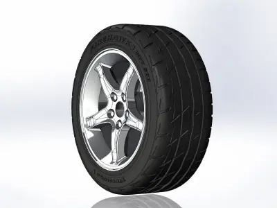 Wheels for scale model of american sportcar 1995 3D print model