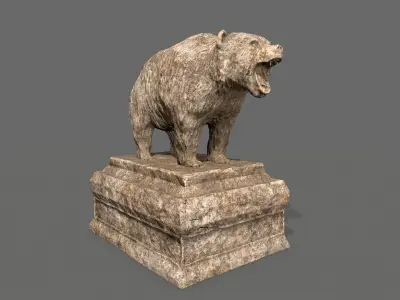 Bear Statue 6 Low-poly 3D model