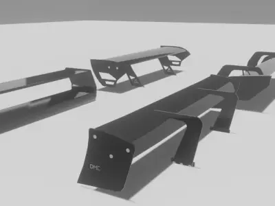 Low Poly-Game Ready Car Spoiler Pack Low-poly 3D model