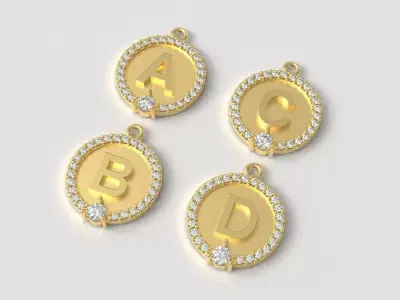 Alphabet Diamond Pendants 3D print model