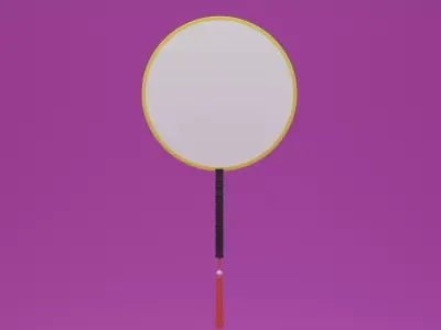 Chinese Traditional Palace Round Hand Fan 3D model