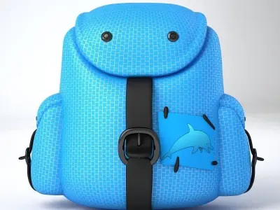 Back Pack Blue 3D model