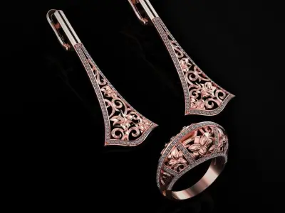 Ring and Earrings 114 3D print model