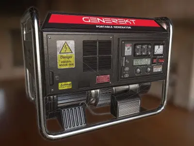 Portable Electrical Generator Low poly Low-poly 3D model