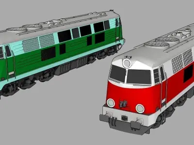 Locomotive HCP 301D or SU-45 Low-poly 3D model