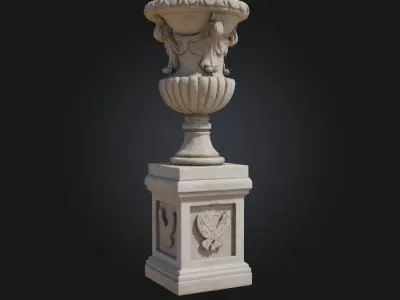 Ornate Stone Urn  Timeless Symbol of Elegance and Memory 3D model