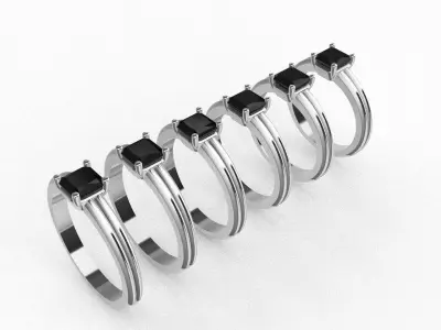 Women solitaire ring 3dm stl render detail 3D print model buy