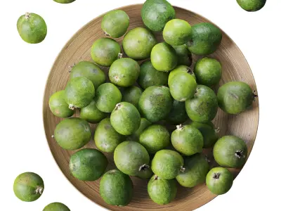 Feijoa on a platter Low-poly 3D model