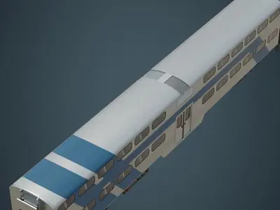 Locomotive And Railcar 1A Low-poly 3D model