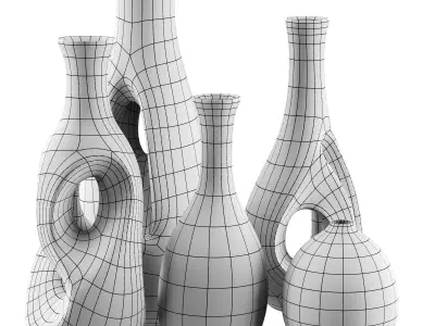 Vase decor Low-poly 3D model 15