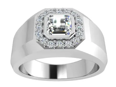 Emerald Halo Ring 3756 3D print model