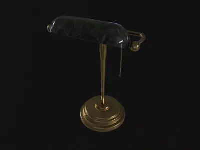 Antique Desk Lamp Low-poly 3D model