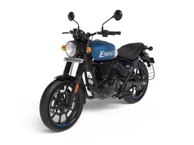 Royal Enfield Hunter 350 - Rebel Blue - Realistic 3D Model Low-poly 3D model