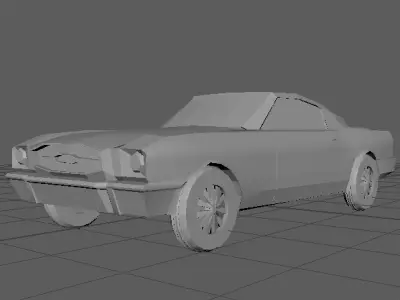 LOW POLY MUSTANG 1963 Low-poly 3D model