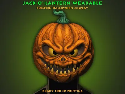 Jack-O-Lantern Wearable - Pumpkin Decoration and Cosplay 3D print model