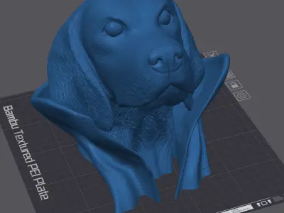 Beagle with Collar Cape on Pedestal 3D print model
