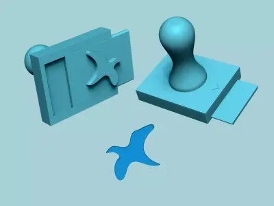 Stamp 29 - Flying Bird - Fondant Decoration Maker Toy 3D print model