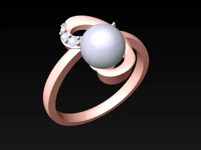 Pearl Ring - Womens Rings  - N717244 3D print model