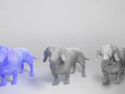 Dachshund dog 11 Low-poly 3D model