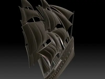 Sailing Ship Bas-Relief for CNC 3D print model