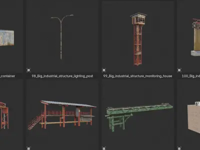 Industrial Decoration Asset Pack Low-poly 3D model
