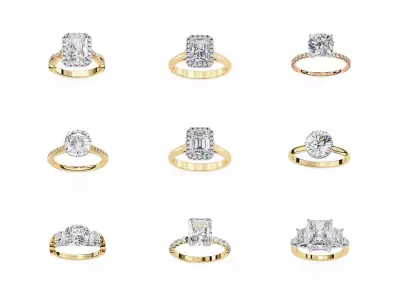 Diamond Style Gold Ring  3DM  STL Jewelry Design Files 3D print model