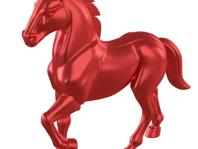 The red horse is the symbol of 2026 3D model