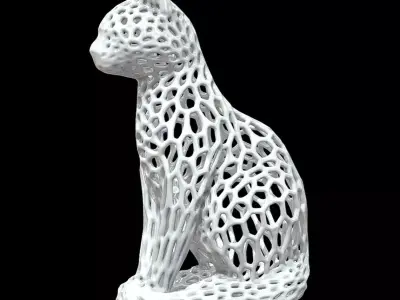 Cat Voronoi Style  3D print model