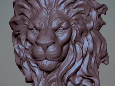 Lion Head 01 3D print model