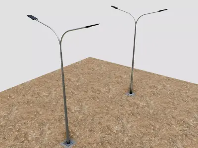 6MT LIGHTING POLE-DOUBLE BENDING ARM 3D model