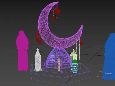 Ramadan Moon Design 3D model