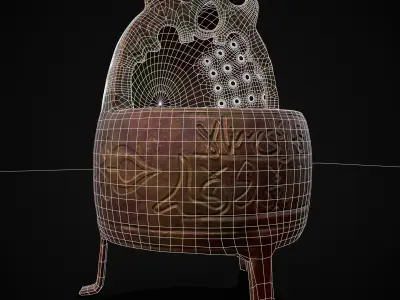 Engraved Metal Perfume Holder Low-poly 3D model