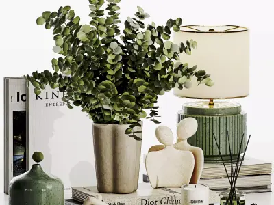 Decorative Set 016 Low-poly 3D model