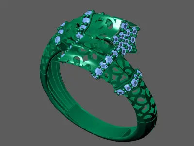 Womens Rings With Stone Ring Ready STL 3DM Models Rings women 3D print model