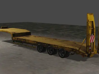 HEAVY TRANSPORT - TRUCK TRAILER Low-poly 3D model