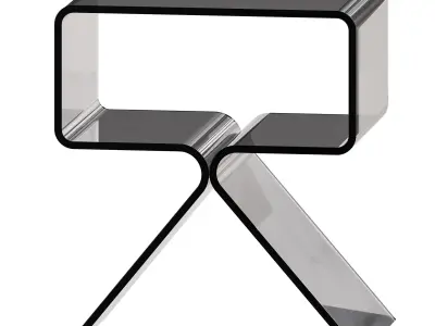 Acrylic Side Table - 3 Color Options 3D model