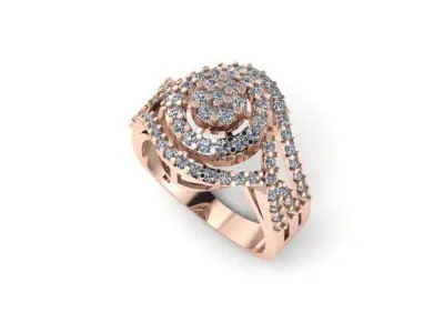 fancy ring for daimonds 3D print model