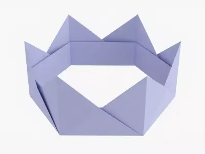 Origami paper crown  3D model