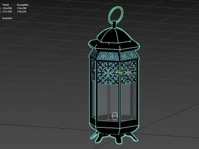islamic lantern Low-poly 3D model