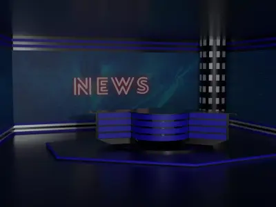 Tv Studio Low-poly 3D model