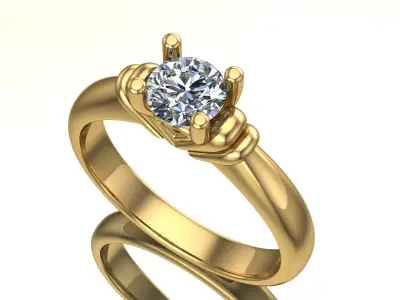 diamond ring  3D print model 6