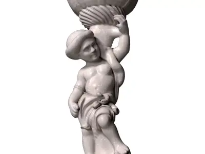Classic Marble Candlestick Sculpture Candle Holder 3D model