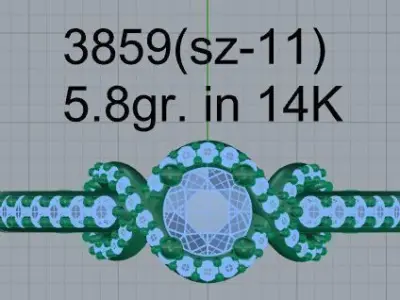 Round Twisted Diamond Euro Shnk Ring 3859 3D print model